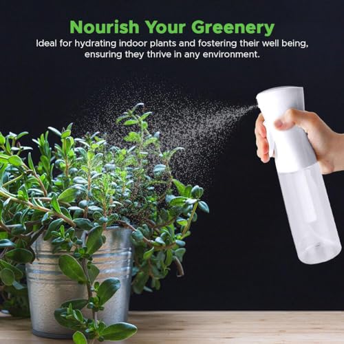 VIGOR PATH Continuous Mist Spray Bottle – Fine Mist Sprayer for Hair, Plants, Cleaning & Beauty – Refillable & Reusable Water Spray Bottle (Clear, 10oz) - color: Clear - 10oz