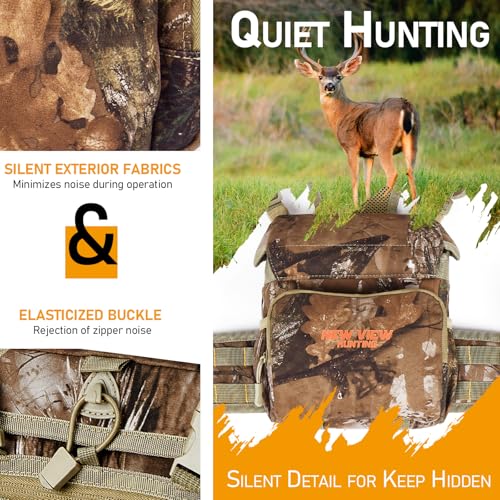 NEW VIEW Binocular Harness Chest Pack, Bino Case with Rangefinder Pouch and Rain Cover, Silent Chest Rig with 8 Pockets for Hunting, Hiking, Bird Watching - style: Base