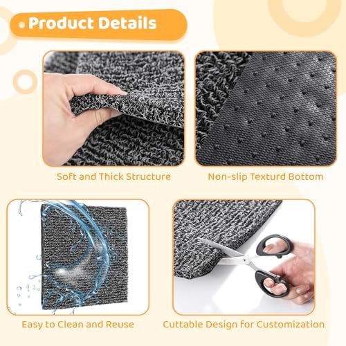 8 Pcs Chicken Nesting Pads, Washable Nesting Box Liners for Chicken Coop, Reusable Plastic Nest Box Pads with 4 Pcs Fake Wooden Eggs, Chicken Laying Mats, 12×12×0.8 inch - color: Dark Grey x 8