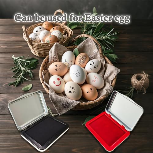 Egg Date Marking Stamp Ink Pad, 2.95 x 2.16 inches, for Fresh Eggs (RED&Black) - color: Red&black