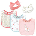 Hudson Baby Unisex Baby Cotton Bib and Headband Set - color: Llama, size: One Size