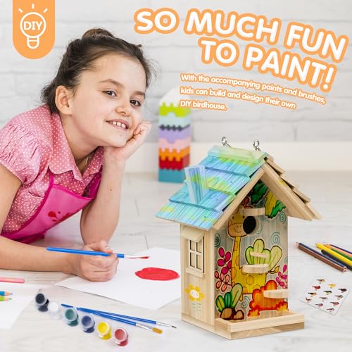 DIY Birdhouse Kit, Wooden Bird House for Adults to Build, DIY Bird House for Outside, Outdoor Woodworking Adult Crafts