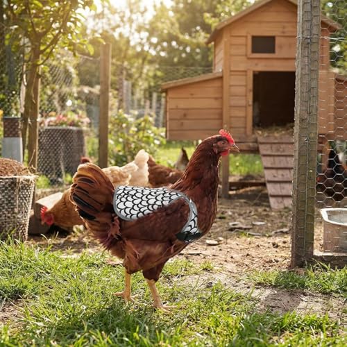 Adjustable Chicken Saddle for Hens, Waterproof Poultry Vest Jacket, for Feather Loss Prevention and Rooster Protection