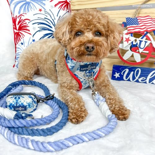 The Lucy & Co. Blueberry Twist Ombre Blue Hands-Free 6-in-1 Rope Leash - color: Blueberry Twist Ombre Blue Hands-Free Dog Leash