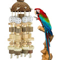 KATUMO Bird Toy, Large Parrot Natural Wooden Blocks Chewing Toy Suits for African Grey Cockatoos Amazon Parrots Large Medium Birds - style: Plastic ball