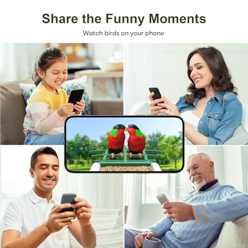 Smart Bird Feeder with Camera: Solar Powered Birdhouse with AI Recognition, Wireless Bird House with Camera for Outdoor, Unique Birthday Gifts for Mom Dad