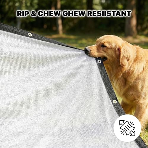 Amgo 90% UV Block Sun Shade Cloth for Dog Kennel Cover, 2' x 2' White Pet Playpen Sunshade with Grommets, Durable Mesh Tarp for Crate, Patio, Stable,Chicken Coop & Outdoor Privacy Screen. - color: White, size: 2' x 2' Custom Size