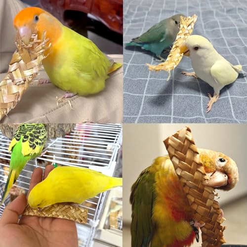 Hamiledyi Natural Bird Toys Foraging Parrot Shredding Toys Wheat Straw Chewing Toy for Cockatiel Lovebird Parakeet Budgie Small-Medium Birds (100 Pieces) - size: 100 pieces