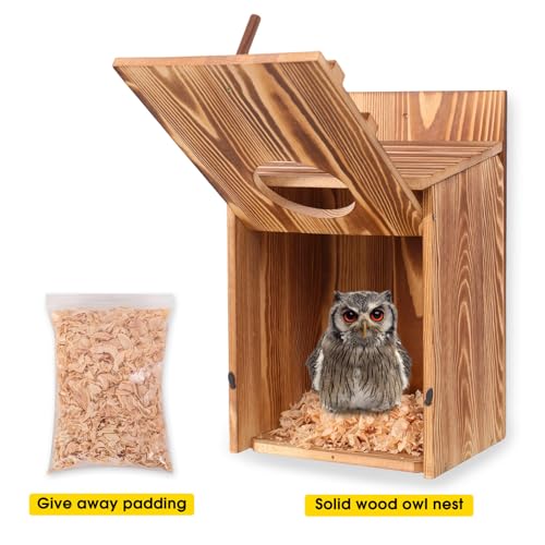 Owl Houses for Outdoors, Sturdy and Durable, Waterproof and Ventilated, Easy to Assemble, Suitable for owl Nesting, Courtyard, Terrace, Garden Decoration, Suitable for Wildlife Enthusiasts