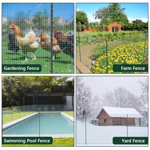 SUNYRISY 40in x 164ft Garden Mesh Fence Temporary Safety Fencing | Garden Fence Animal Barrier with Steel Stakes, Fencing Netting for Construction Backyard Chickens Dog Poultry Deer - size: 40in x 164ft