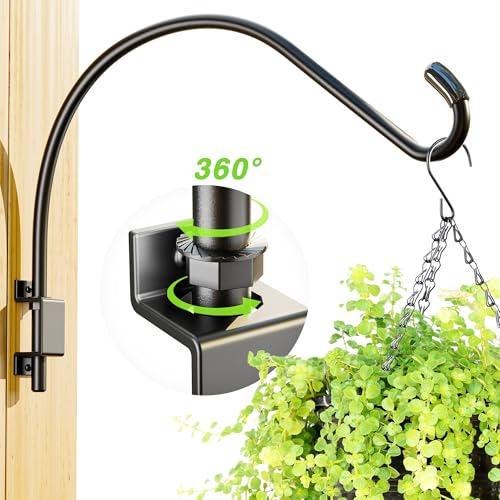 16 Inch 2 Pack Swivel Plant Hanger: Plant Hangers Outdoor, Heavy Duty Hook for Bird Feeder, Plant, Flower Basket, Lantern, Wind Chime - Versatile Hanging Brackets Outdoor Indoor Use Up to 22LB - size: 16 inch 2 Pack