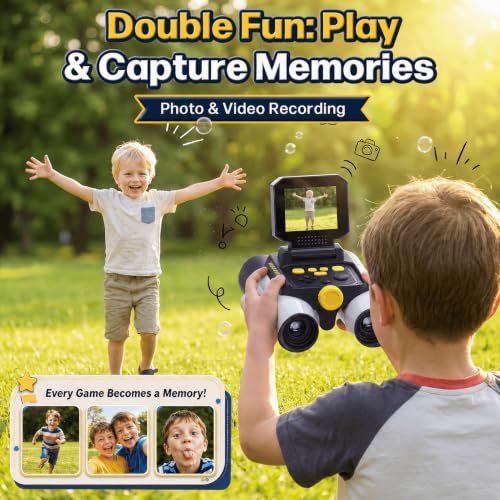 Binoculars for Kids with Night Vision,48MP Photo & 1080P Video | 10X Optical Zoom Digital Binoculars with 2.4" IPS Screen, 20 Built-in Games, STEM Outdoor Toys Gift for Boys Girls Age 4-12 - color: White