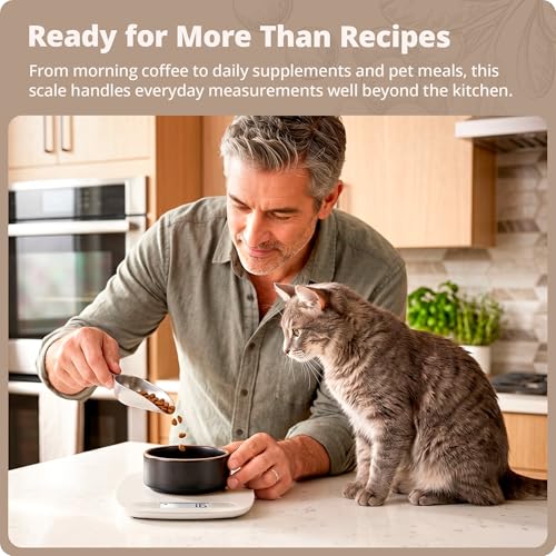 Greater Goods Food Scale, Slim & Compact Build, 1g Precision (Birch White) | Digital Kitchen Scale for Cooking, Meal Prep & Portion Control, Tare, Auto Shut-Off, g/oz/lb/ml Conversion & Calorie Tracking - color: Birch White