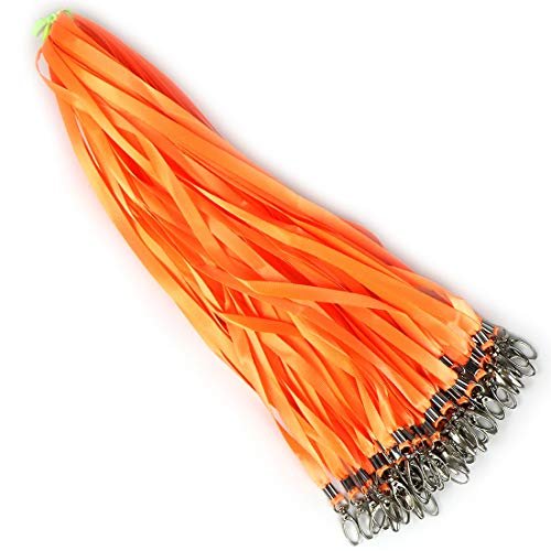 Lanyards 100Pcs Bulk Lanyard for Id Badges,Badge Lanyards Swivel Hooks Clips Great for Name Tags Badge - color: Orange