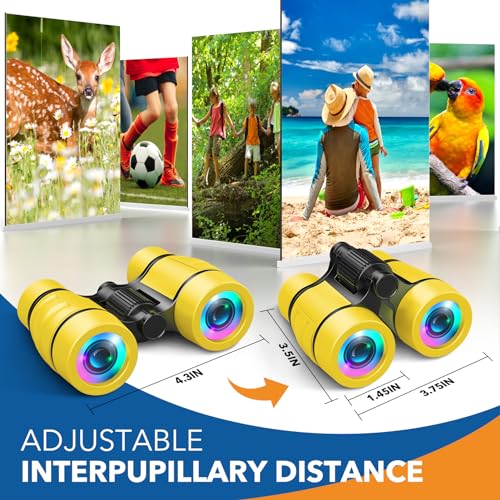 Toys for 3-7 Year Old Girl Boy: LET'S GO! Bird Watching Binoculars for Kids Ages 3 4 5 6 7 Year Old Girls Boys Outside Learning Toy for Kid Christmas Preschool Gift Toddler Binoculars Toy Stuffers - color: Yellow