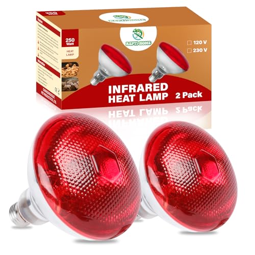 250W Red Heat Lamp Bulbs for Chicken,Infrared Flood Light Heat Lamp Bulb, Incandescent Light Heat Lamps for Chicks, Reptile, Pets, Par38 Glass E26 Base 2PCS - size: Par38 250W 2PCS