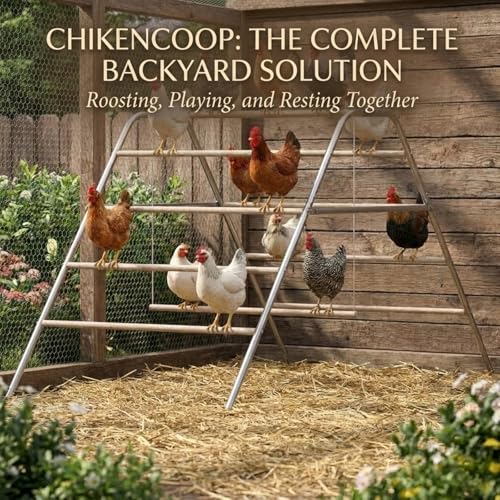 CHIKENCOOP Chicken Coop Roosting Perch Essentials：Perfect for Backyard Poultry, Easy Installation Farm Roost Toys for Chickens(81.7''L x 41.3'' W x 41.7H'') - size: 81.7"L x 41.3"W x 41.7"H