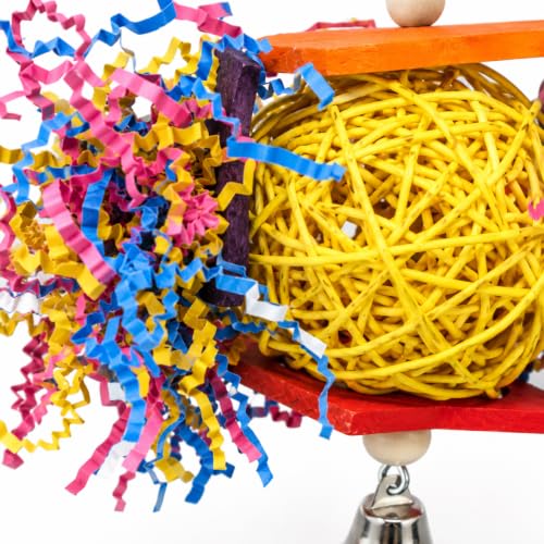Bonka Bird Toys 1839 Foraging Star 7" High by 8" Wide, Medium Parrot Chew Shred Forage Cage Toy, Conure, Pionus, Quaker, and Similar Birds - size: Single