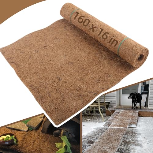 Coco Liner Roll 16x160 Inch Natural Coconut Fiber Mat for Planters | Natural Coconut Fiber, Cut-to-Fit Liner Roll, Ideal for Hanging Baskets, Planters, Window Boxes & Garden Use - size: 16in X 160in