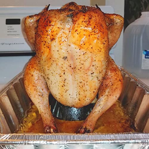 Large Ceramic Roaster Rack for Turkey&Big Chicken,Beer Can Turkey Stand Vertical Poultry Ceramic Steamer,Non-stick Ceramic Cooking BBQ Accessories For Grilling like Kamado Grill,Ovens,Smokers (Large) - color: Large