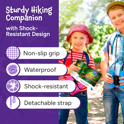 Think Peak Blue Binoculars Science Toy for Kids Ages 3-12 Years - Real Compact Outdoor Adventure & STEM Educational Nature Hiking Explorer for Bird Watching, Camping Children’s Birthday Gift - color: Blue