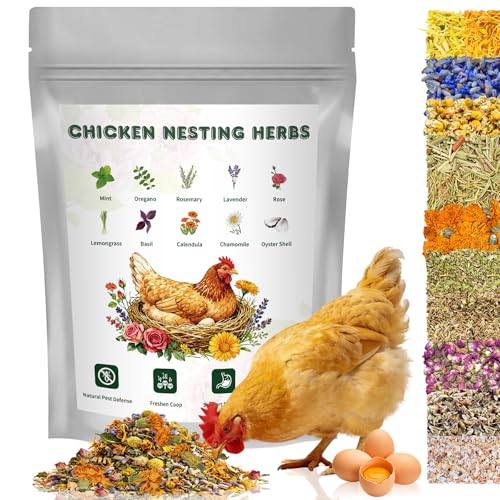 BGraceyy Chicken Nesting Herbs 32 oz – 11 Natural Dried Herb Blend with Marigold for Chicken Coop & Roost Refresh, Nesting Box & Dust Bath, Supports Natural Nesting Behavior - size: 32 ounce