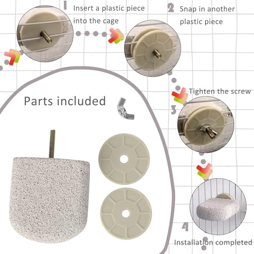 4pcs Bird Perch Stands Foot Claws Trimmer Beak Grinding Stone Parrot Climbing Chewing Toys Cage Accessories for Small Medium Birds Budgies Lovebird Conure (Small) - size: Small