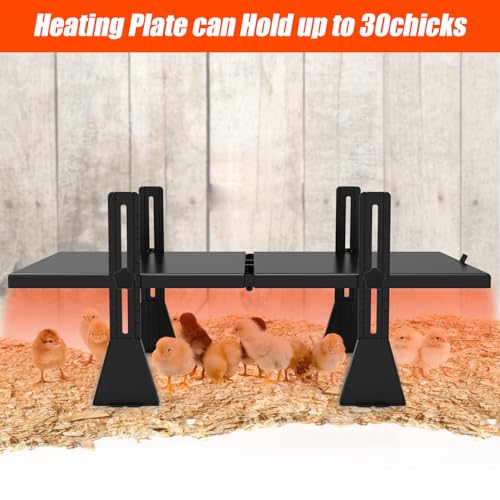 Chicks Brooder Heater, 22.5" x 11.2" Chicks Brooder Heating Plate Up to 30 Chicks, Adjustable Height and Angle Brooder Heater for Chicks Kitten Puppy Pets Animals