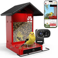 Smart Bird Feeder with Camera, 2.5K Ultra-HD Bird Camera | Free AI Identify Bird Species, Live Stream, Solar Powered Bird Feeder, 2.4L Large Capacity, Gift for Men Women Bird Lovers - color: White Camera