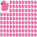 100 Pcs Mini Resin Ducks Tiny Ducks Miniature Duckies Bulk Figures for Garden Micro Landscape Home Prank Game Micro Landscape Aquarium Dollhouse Ornament DIY Handmade School (Rose red) - color: Rose Red