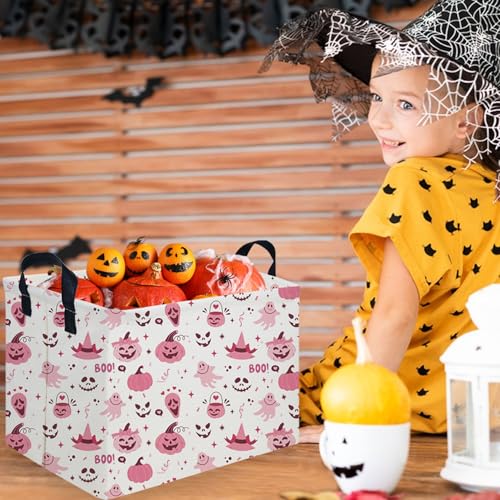 Rectangular Halloween Basket,Trick or Treat Basket for Boys and Girls,Waterproof collapsible storage box,Halloween Decor,Gift box(Ghost Face Halloween) - color: Ghost Face Halloween