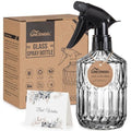 Plant Mister Spray Bottle, 13.5 oz Leak Proof Glass Spray Bottle for Inside Plants, Succulents, Herbs, Cleaning, Hair Care, Refillable Fine Mist Sprayer with Adjustable Mist Nozzle (Grey) - color: Grey