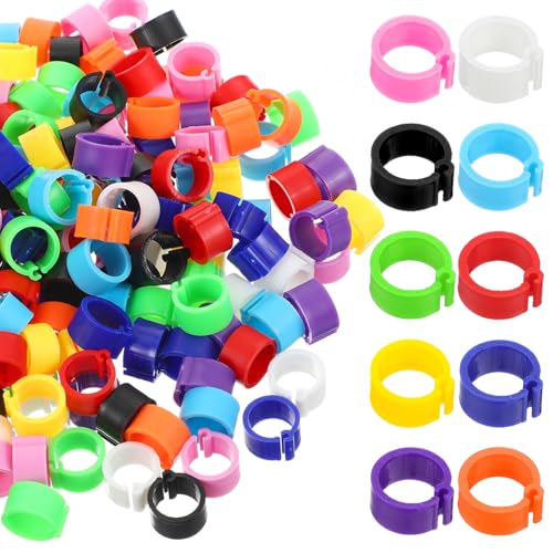 300Pcs 8mm Coturnix Quail Leg Bands Baby Chick Birds Chicken Identification Bands Rings, Poultry Foot Rings Leg Band Clip-on Ring for Poultry Identification