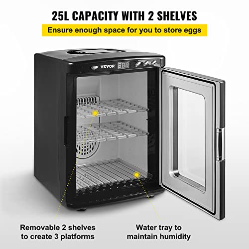 Happybuy Black Reptile Incubator 25L Digital Incubator for Small Reptiles with Cooling and Heating 5-42C - color: Black