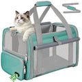 Cat Carrier Airline Approved Privacy Portable Top Load Pet Travel Bag | Soft Sided Pet Carriers for Small Cats Dogs Puppy up to 16 Lbs,Collapsible,Zipper Lock,Luggage Sleeve,2 Storage,Washable - color: Lake Green