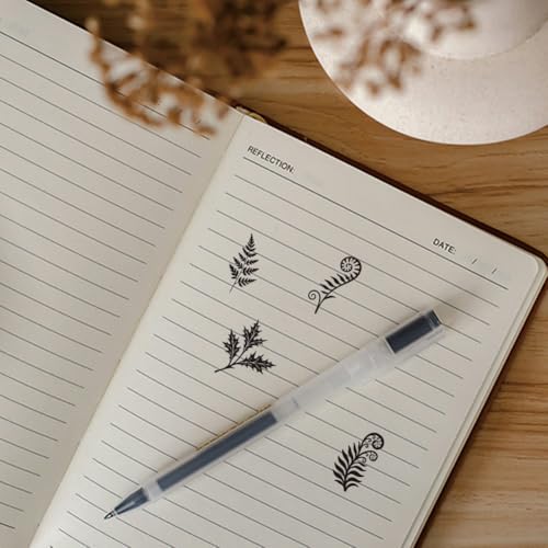 AHANDMAKER 5 Styles Ferns Stamps, Fern Leaves, Plant Silhouettes Mini Wooden Unique Designs Drawing Stamps for DIY Card Making Scrapbooking Stamping Crafting Planner Egg Decorating(No Ink Include) - style: Fern Leaves