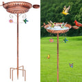 Metal Bird Bath for Outside, 40 Inch Tall Standing Bird Baths Bowl with Detachable Birds Feeder, Heavy Duty Birdbaths for Outdoors, Garden Yard Decor, Copper - size: 40''