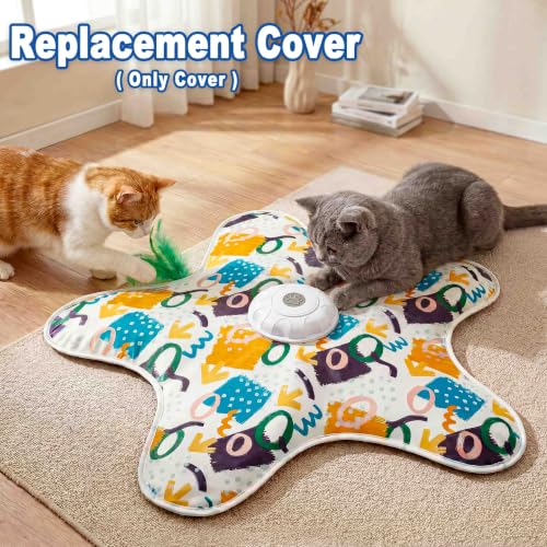 21 Pcs Interactive Cat Toys for Indoor Cats, Rechargeable Touch Activated Hide and Seek Toy with 2 Chasing Feathers, Bird Chirping for Bored Kittens