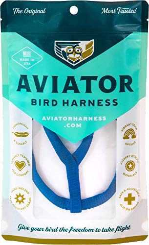 The AVIATOR Pet Bird Harness and Leash: Petite Blue - color: Blue, size: Petite