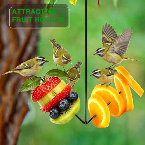 Oriole Bird Feeder Hanging Orange Fruit Bird Feeder with Hook, Black Metal Fruit Holder for Outdoors Garden Patio