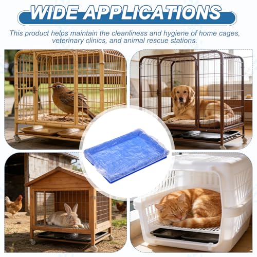 Disposable Bird Cage Liners, Clear Plastic Cage Liners for 20x13 Inch Pallets Tray Universal Elastic Film, (100 Pcs), Intended for Parakeet/Cockatiels/Rabbit/Guinea Pig - size: 20x13 Inch