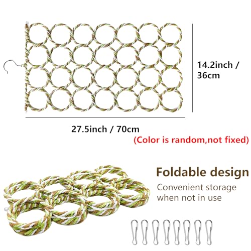2 Pcs Bird Swing Climbing Rope Net Toys 14" x 24" Parakeet Hemp Rope Perch Swing Ladder Bridge Hanging Hammock Small Animal Activity Toy for Parrot Lovebirds Hamster Mice Rat Ferret (Random Color) - size: 2Pcs