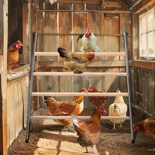 PETSFIT Square Chicken Roosting Perch, 55"x40", 8-10 Chickens | Solid Fir Wood,Chicken Perch for Backyard Farms, Coops, Encourages Exercise and Natural Behavior,Easy Assembly and Clean - size: 55.0"L x 40.0"W x 2.5"H