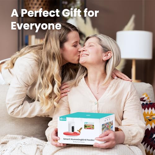 Hummingbird Feeder with Camera & Solar Panel, Smart Bird Feeder with AI Recognition & Capture on Outdoors, Gardens, Easy to Clean, 14oz Capacity, SE | Smart Humming bird Feeder for Record, AI Bird Identification, 1080P, Ant Moat & Bee Proof, Gift for Bird