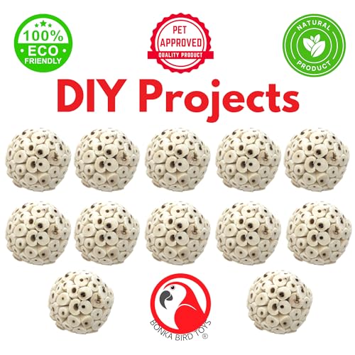 Bonka Bird Toys Mini Sola Atta Balls Foot Talon Craft Part Parrot Cage Toy Cockatiel, Conure, Caiques, and Similar Breeds (3892 Pack 12) - size: Pack 12
