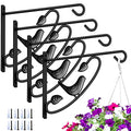 AMAGABELI GARDEN & HOME 4 Pack Hanging Plant Brackets Outdoor 12 inch Metal Fence Wall Plant Hanger Hooks for Hanging Flower Baskets Bird Feeders Lanterns Wind Chimes Rust-Resistant Black - size: 12 Inch, style: 4-Pack Bird 2 Hook