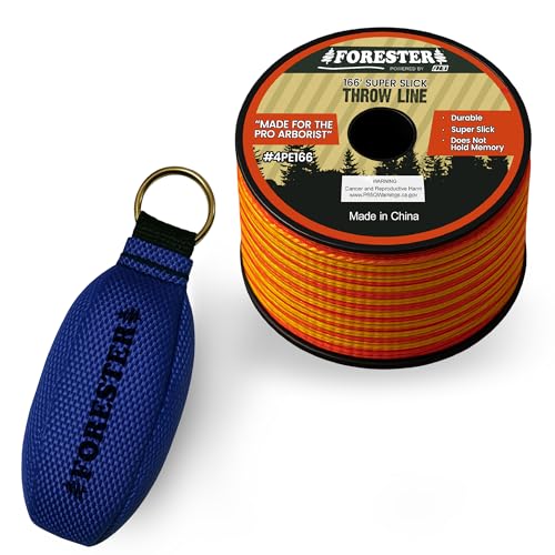 FORESTER Arborist Throw Line Kit | Throw Weight & 166ft Rope | Ultra Slick 100% Polyester Rope | Arborist Equipment for Tree Climbing - style: 9oz Throw Weight