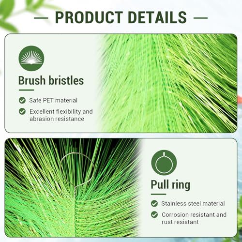 2 Pack Koi Spawning Brush 39" x 7" Fish Pond Filter Brushes with Stainless Steel Ring for Pond Filter Aquarium Skimmer Outdoor Water Garden Decor - size: 39" X 7"