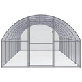 Galvanized Steel Outdoor Chicken Coop 9.8x26.2x6.6 Feet, Spacious Poultry Cage for Hens and Ducks with Wire Mesh - size: 9.8' x 26.2' x 6.6' (W x D x H)