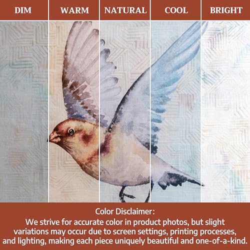 Maison d' Hermine Kitchen Towels Set of 3 Reusable 100% Cotton 27.50" x 20" | Cloth Tea Dish Towels Absorbent with Hanging Loop for Kitchen Dining Party Wedding Hotel Home Spring Summer - Flying Birds - color: 045 - Flying Birds